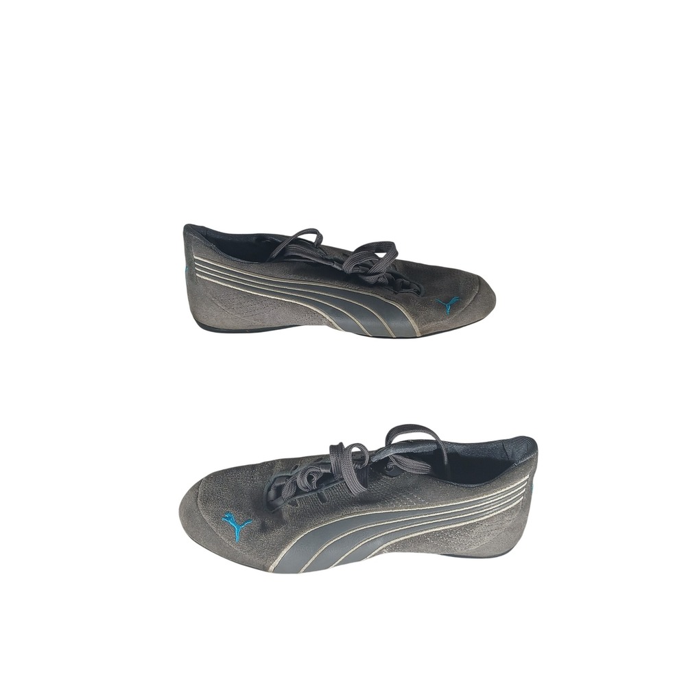 Puma Sportlifestyle 350523 03 Womens 5.5 Grey Suede Turquoise Y2K Slim Sneakers